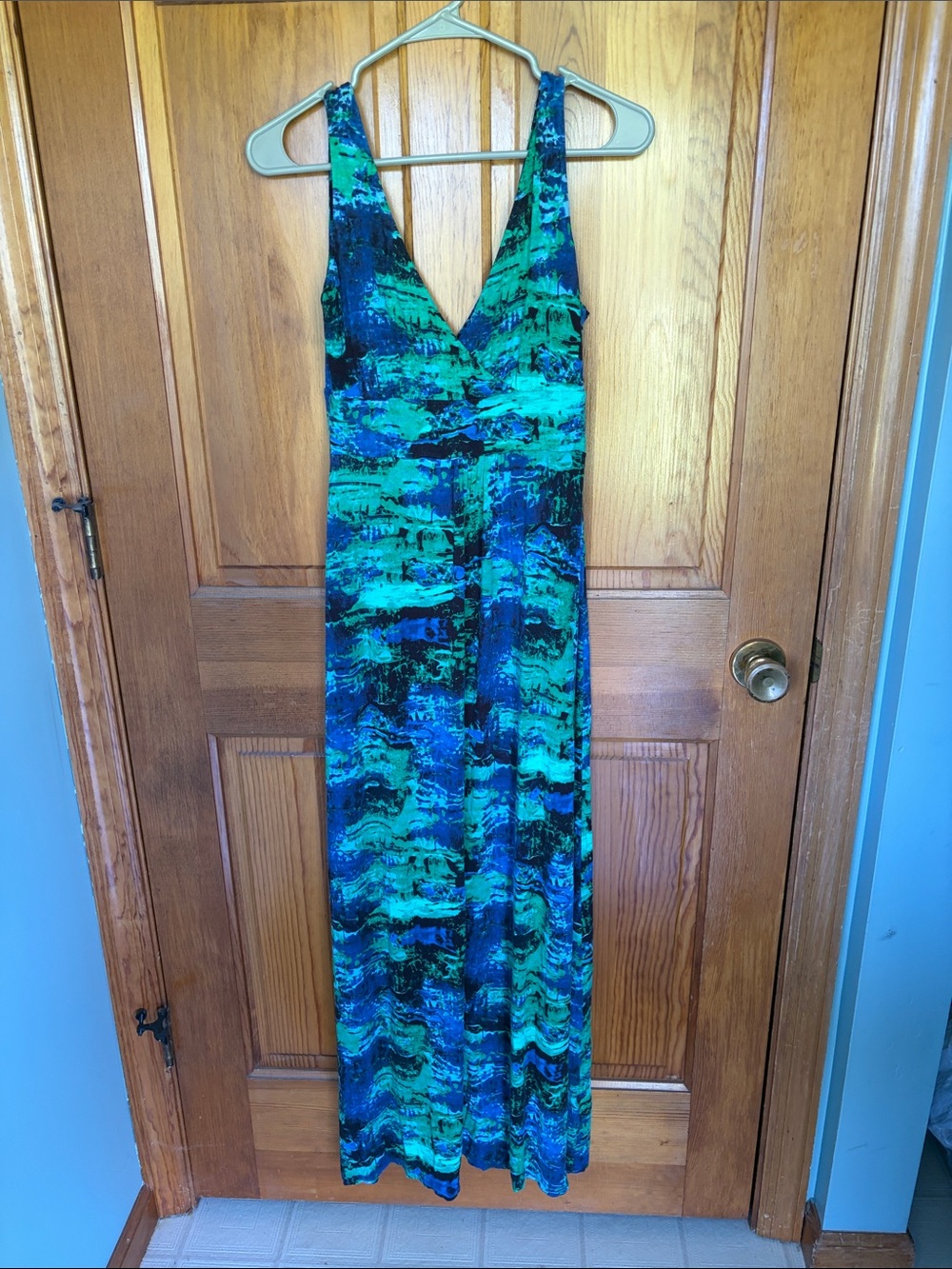 Blue and Green Maxi Dress
